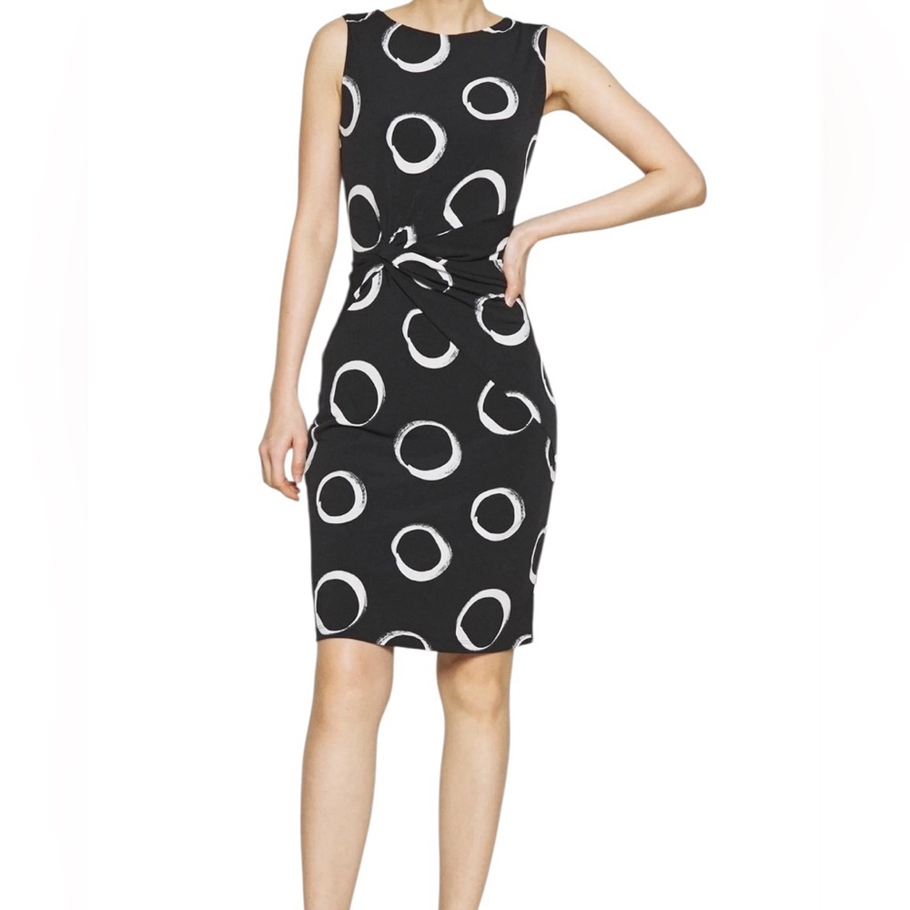 DKNY Dress Black/White Circle Print Size 6